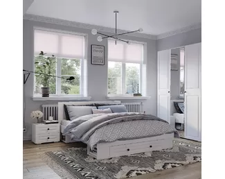 Спальня Софт - Комплект 1 - Эмаль белая F26/Белый (BTS)