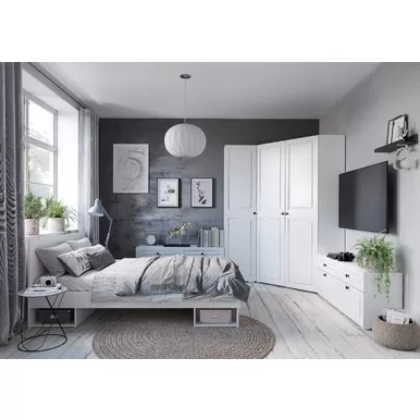 Спальня Софт - Комплект 3 - Эмаль белая F26/Белый (BTS)