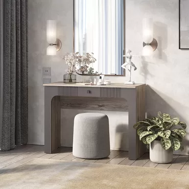 Стол туалетный Кассандра СТ-02 - Муссон Софт MF14/Дуб Смоки (BTS)