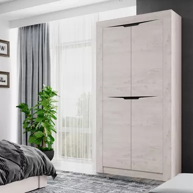 Шкаф двухстворчатый Леонардо ШК-36 - Бетон Пайн светлый/Графит (BTS)