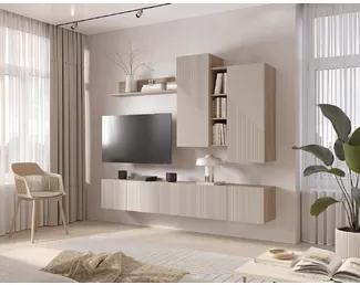 Гостиная Эмилия - Комплект 2 - Дуб Смоки/Айриш MF03 (BTS)