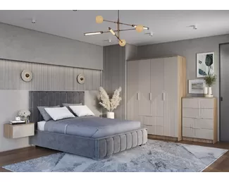 Спальня Эмилия - Комплект 1 - Дуб Смоки/Айриш MF03 (BTS)