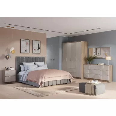 Спальня Эмилия - Комплект 2 - Дуб Смоки/Айриш MF03 (BTS)