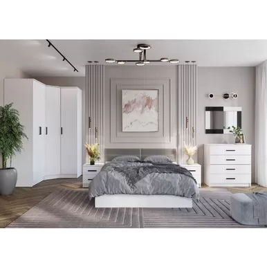Спальня Фьюжн - Комплект 2 - Белый (BTS)