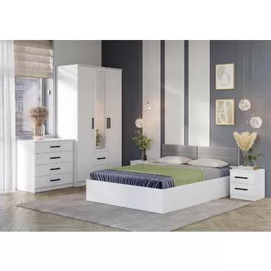 Спальня Фьюжн - Комплект 3 - Белый (BTS)
