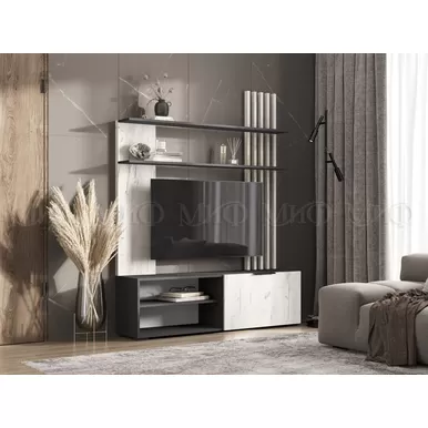 Гостиная Роджина - Дуб Крафт белый / Графит (МИФ)