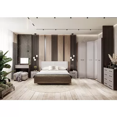 Спальня Моника - Комплект 1 - Ясень темный/Айриш MF03 (BTS)