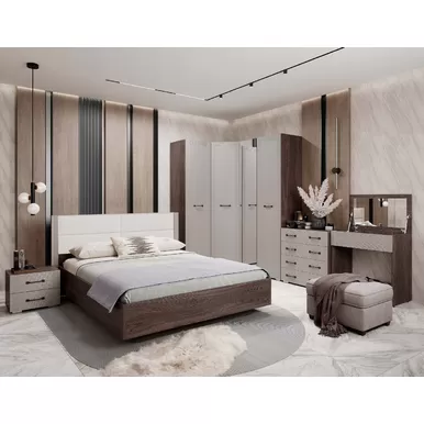 Спальня Моника - Комплект 2 - Ясень темный/Айриш MF03 (BTS)