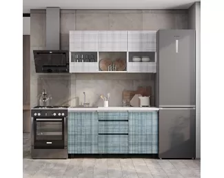 Кухонный гарнитур Сити 1.5м - Деним серый М14/Деним классический М15 (BTS)
