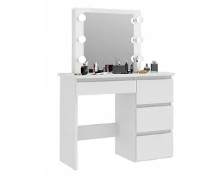 Косметический стол Аванта с подсветкой - Белый шагрень (Рикко)