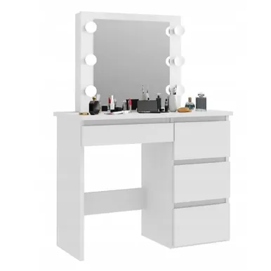 Косметический стол Аванта с подсветкой - Белый шагрень (Рикко)
