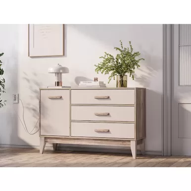 Комод Скандика КМ-12 - Дуб Смоки/Кашемир (BTS)