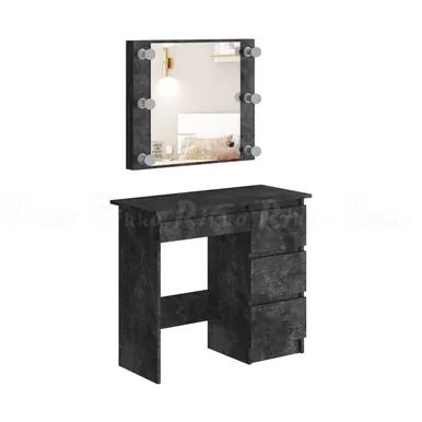 Косметический стол Аванта с подсветкой - Бетон тёмный (Рикко)
