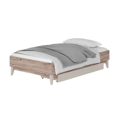 Кровать Скандика КР-09 1,2 м - Дуб Смоки/Кашемир (BTS)