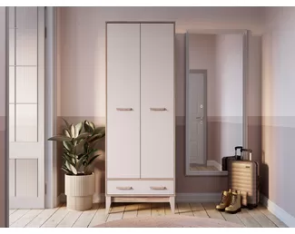 Шкаф 2-х створчатый Скандика ШК-04 - Дуб Смоки/Кашемир (BTS)