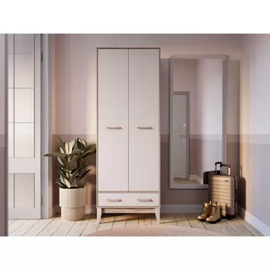 Шкаф 2-х створчатый Скандика ШК-04 - Дуб Смоки/Кашемир (BTS)