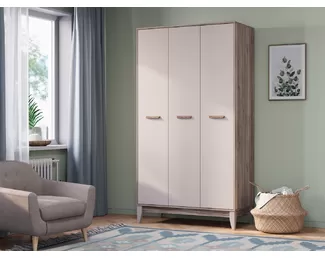 Шкаф 3-х створчатый Скандика ШК-09 - Дуб Смоки/Кашемир (BTS)