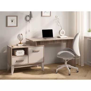 Стол письменный Скандика ПС-02 - Дуб Смоки/Кашемир (BTS)