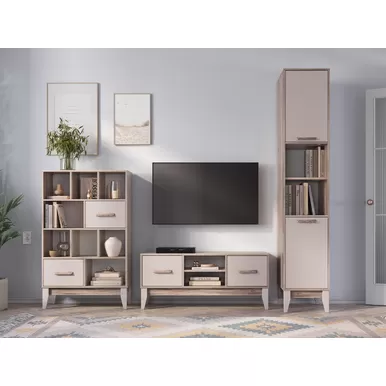 Гостиная Скандика - Комплект 1 - Дуб Смоки/Кашемир (BTS)