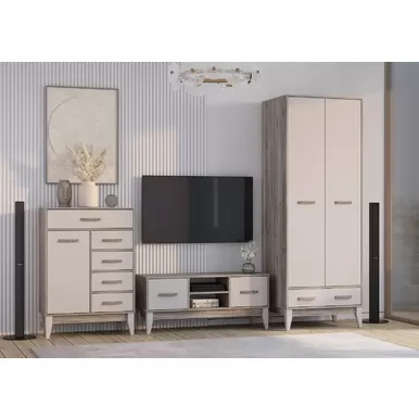 Гостиная Скандика - Комплект 2 - Дуб Смоки/Кашемир (BTS)