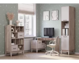 Кабинет Скандика - Комплект 1 - Дуб Смоки/Кашемир (BTS)