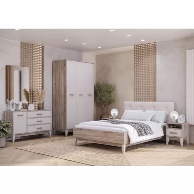 Спальня Скандика - Комплект 1 - Дуб Смоки/Кашемир (BTS)