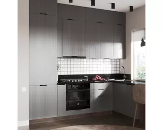 Кухня угловая Сиэль Royal 2.6х1.6м - Platinum Gray (Сурская мебель)