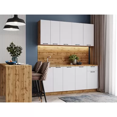 Кухонный гарнитур Валерия 1.8м - Вариант 1 - Белый Софт (Сурская мебель)