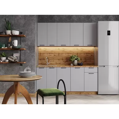 Кухонный гарнитур Валерия 1.8м - Вариант 1 - Серый Софт (Сурская мебель)