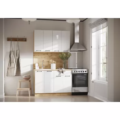 Кухонный гарнитур Валерия 1.2м - Белый Софт (Сурская мебель)