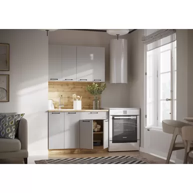 Кухонный гарнитур Валерия 1.2м - Серый Софт (Сурская мебель)