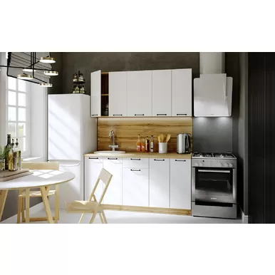 Кухонный гарнитур Валерия 1.6м - Белый Софт (Сурская мебель)