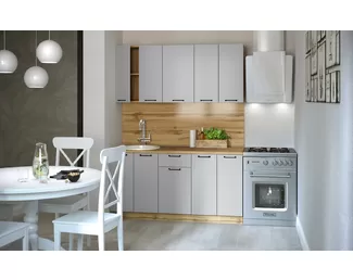 Кухонный гарнитур Валерия 1.6м - Серый Софт (Сурская мебель)