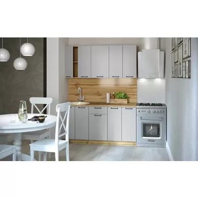 Кухонный гарнитур Валерия 1.6м - Серый Софт (Сурская мебель)