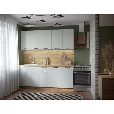 Кухонный гарнитур Валерия 2.0м - Вариант 1 - Серый Софт (Сурская мебель)