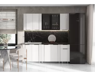 Кухонный гарнитур Виктория 2.0м - Вариант 1 - Пластер Бьянко (МИФ)