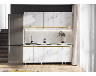 Кухонный гарнитур Милена 2.0м - Мрамор золото (МИФ)