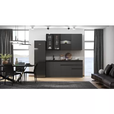 Кухонный гарнитур Техно-6 2.0м - Графит софт (МИФ)