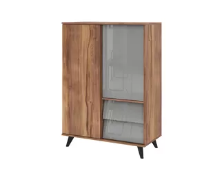 Комод (2 ящика) Онтарио 474.05 - Дуб Барокко янтарный / Серый глянец (Столлайн)