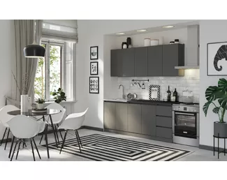 Кухонный гарнитур Челси 2.0м ЛДСП - Вариант 2 - Графит (МИФ)