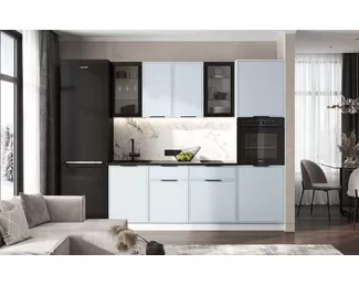 Кухонный гарнитур Николь 2.2м - Браш Деним Блю (МИФ)