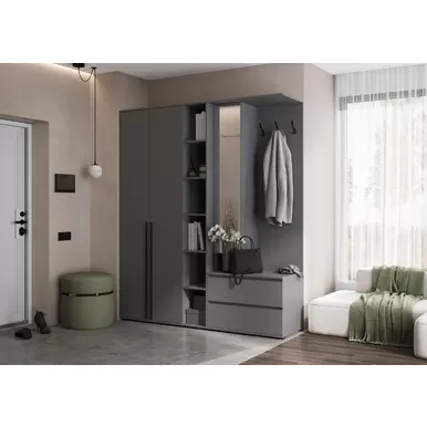 Модульная прихожая Норд (Комплект 1) - Графит (МИФ)