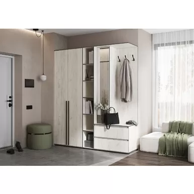 Модульная прихожая Норд (Комплект 1) - Дуб Крафт белый (МИФ)