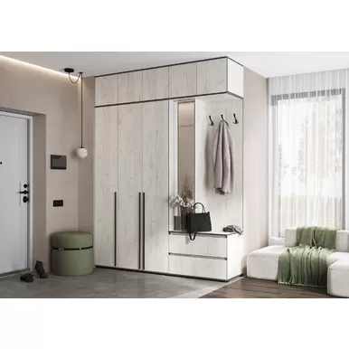 Модульная прихожая Норд (Комплект 3) - Дуб Крафт белый (МИФ)