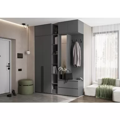 Модульная прихожая Норд (Комплект 2) - Графит (МИФ)