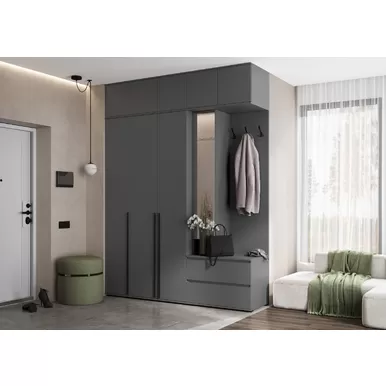 Модульная прихожая Норд (Комплект 3) - Графит (МИФ)