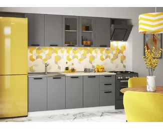 Кухонный гарнитур Классика (Мыло) 2.0м - Матовая Лайт Грей Софт (МК Стиль)