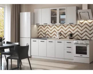 Кухонный гарнитур Классика (Мыло) 2.0м - Глянцевая белый (МК Стиль)