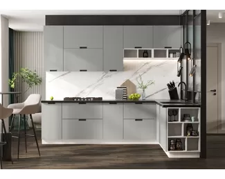 Кухня угловая Сахара 2.8х2.0м - Холст Грей (Стендмебель)