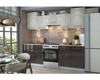 Кухонный гарнитур Бланка 234.00РЗ 2.4м - Венге фисташка/Венге (Столлайн)